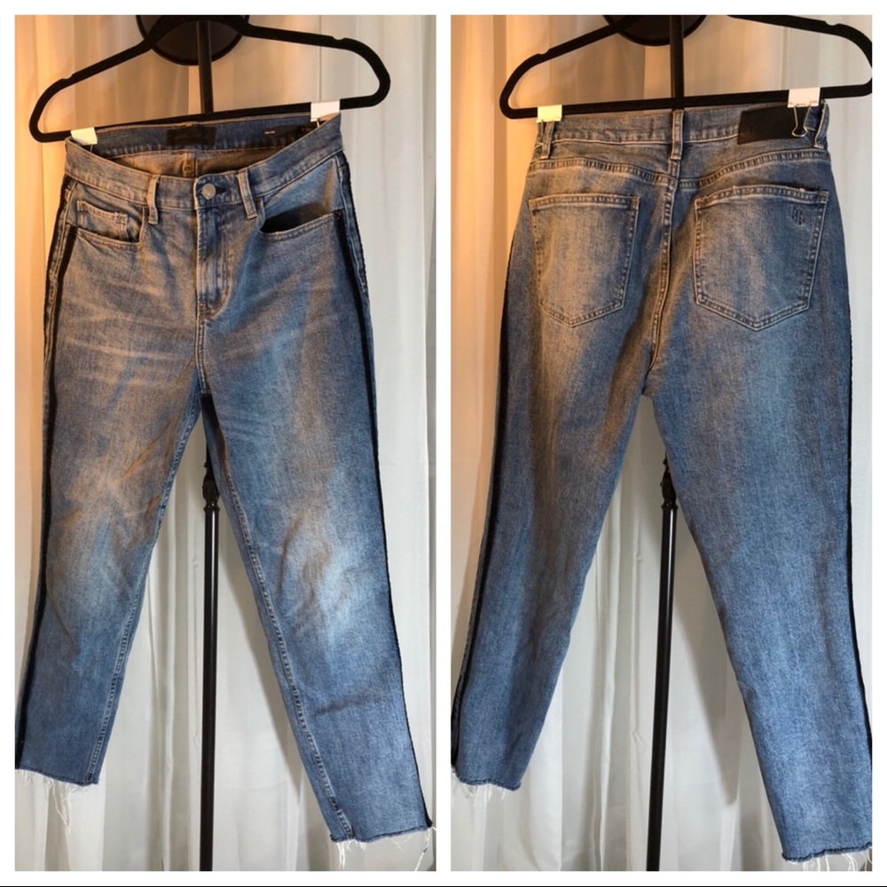 Kendall and Kylie Velvet Black Sport Stripe Jeans